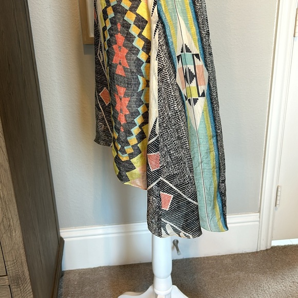 Aryn Kanthropologie Aztec High Low Silk Dress, Size Small - Picture 10 of 17